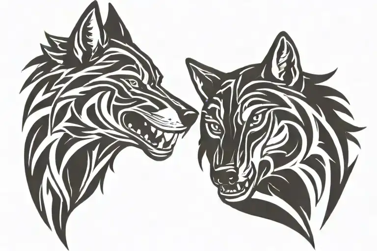 Two Wolf Head