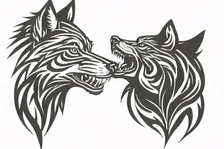 Two Wolf Head