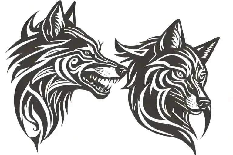 Two Wolf Head