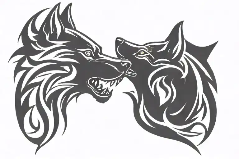 Two Wolf Head