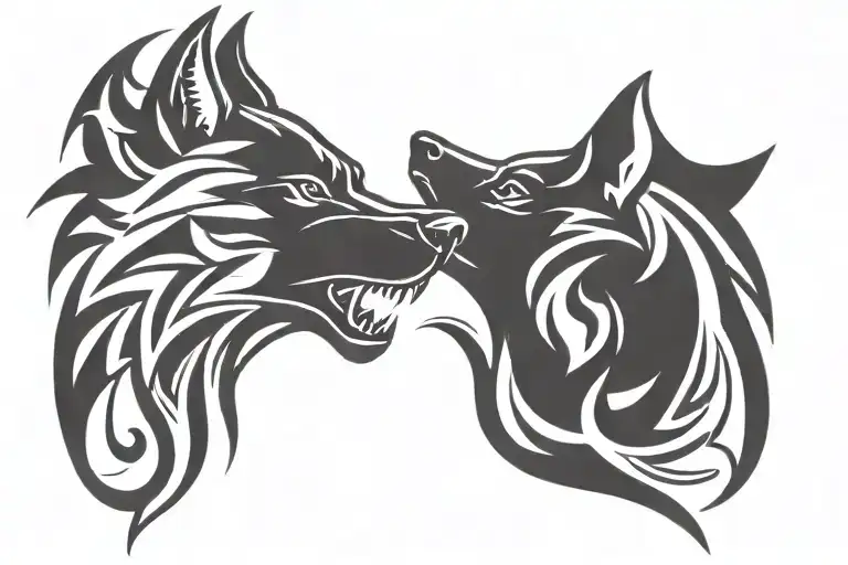 Two Wolf Head
