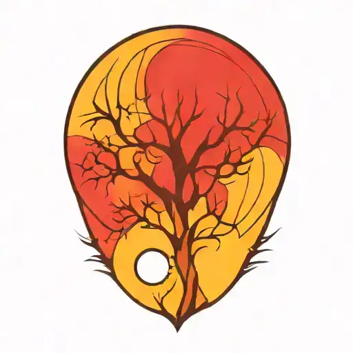 Tree Of Life And Sun And Moon