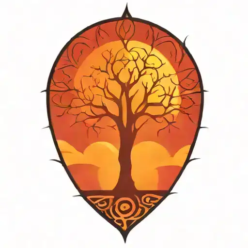 Tree Of Life And Sun And Moon