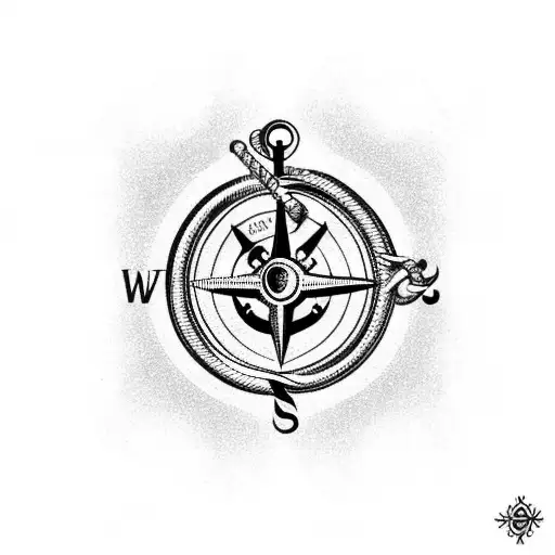Anchor With Compass
