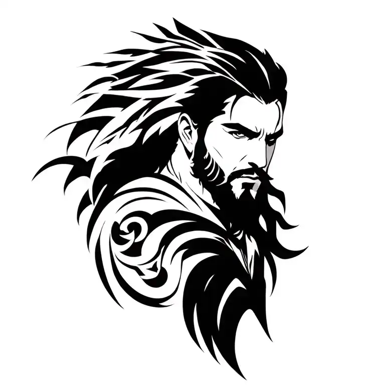 Tribal Tatto Idea Man Assassin Wearing Georgian