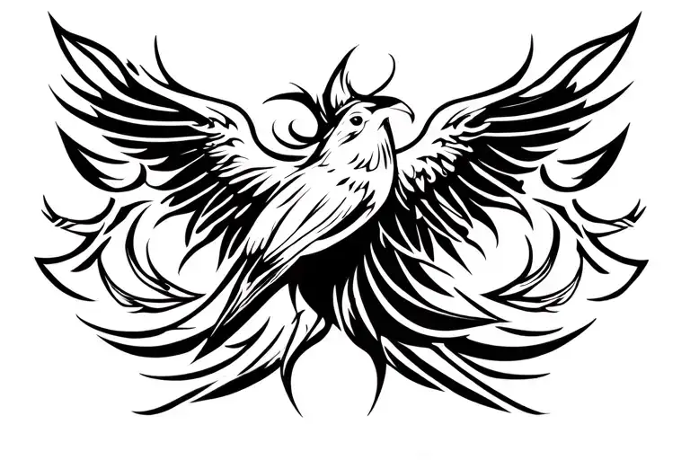 Tribal Tattoo Crow Shape