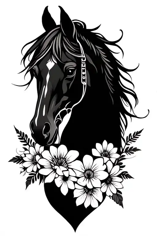Horse With Flowers