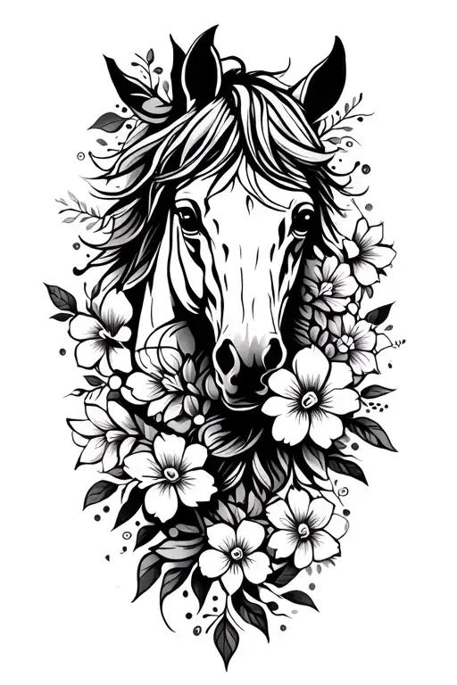 Horse With Flowers