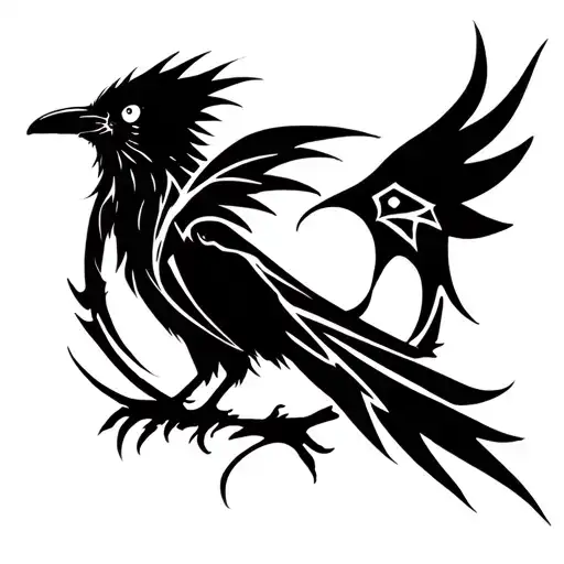 Anime Fairy Tail Symbol Mixed With Raven