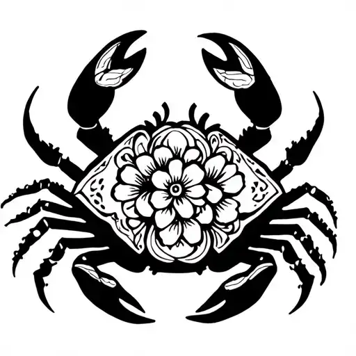 Crab With Flowers