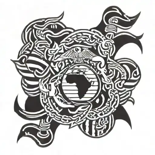 Marines With Flag
