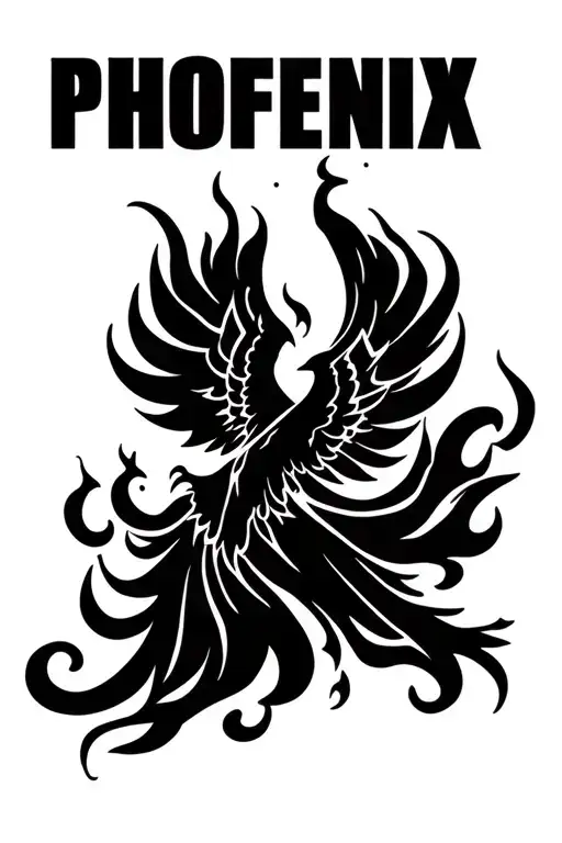 Phoenix Rising From Flames
