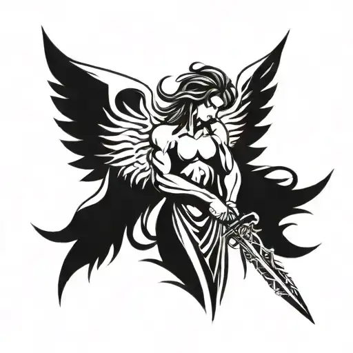 Angel Holding A Sword