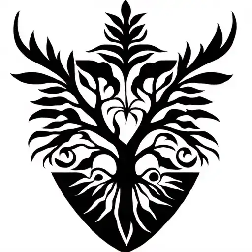 Family Crest With A Tree