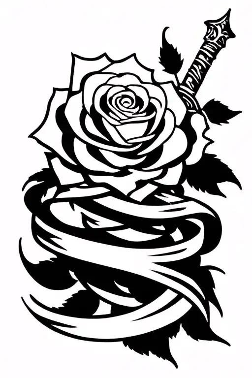 Rose And Sword Wrapped