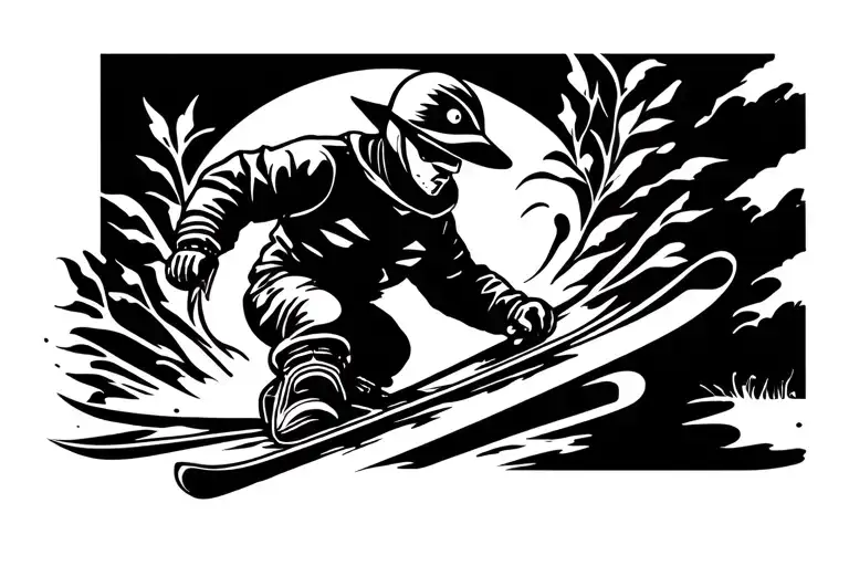 Skier Doing A Daffy