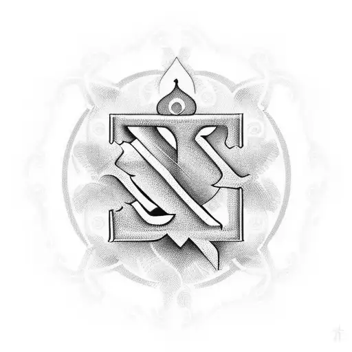 Hindu Tatoo With Letter A