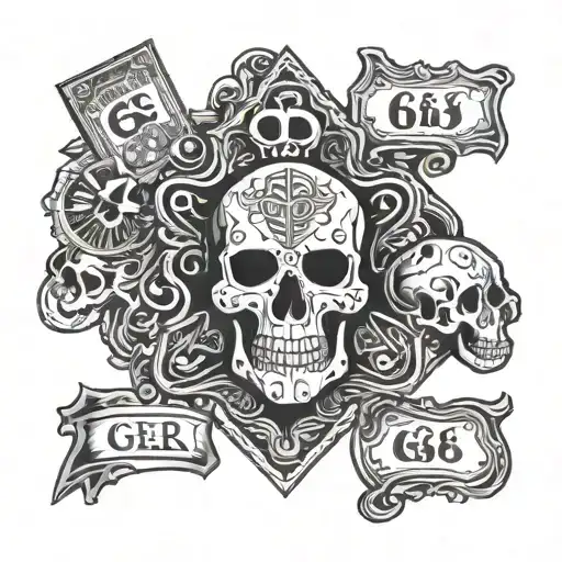 Route 66 Sign Skulls Tarot Carde
