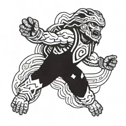 Caveman To Astronaut Floating In Space