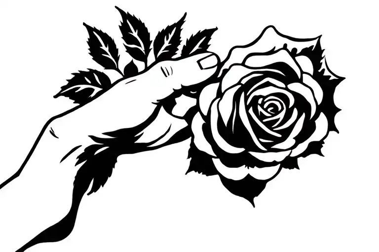 1944 Write In Hand Holding A Rose