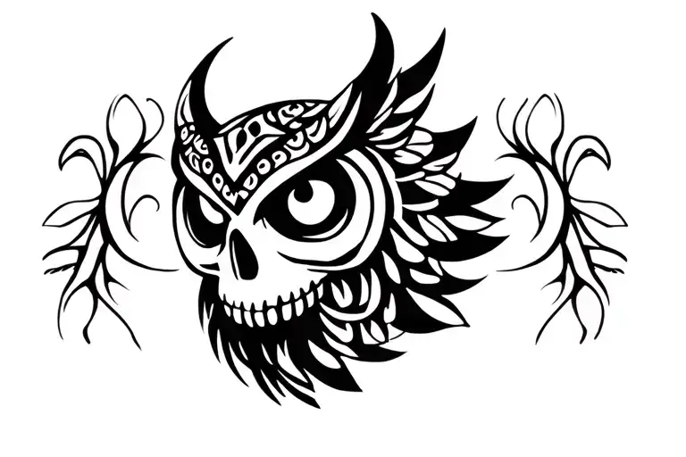 Owl And Skull