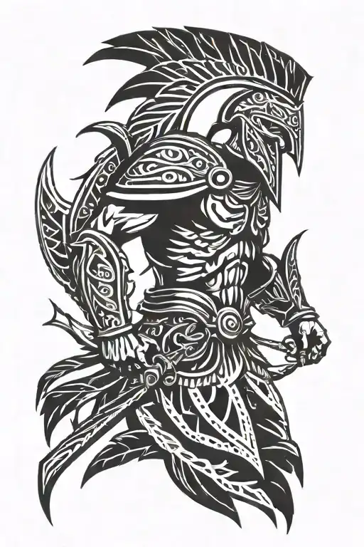 Tribal Spartan Warrior Standing