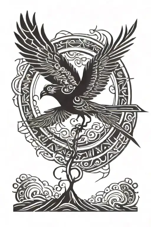 Bird Flying Against The Sun Rising