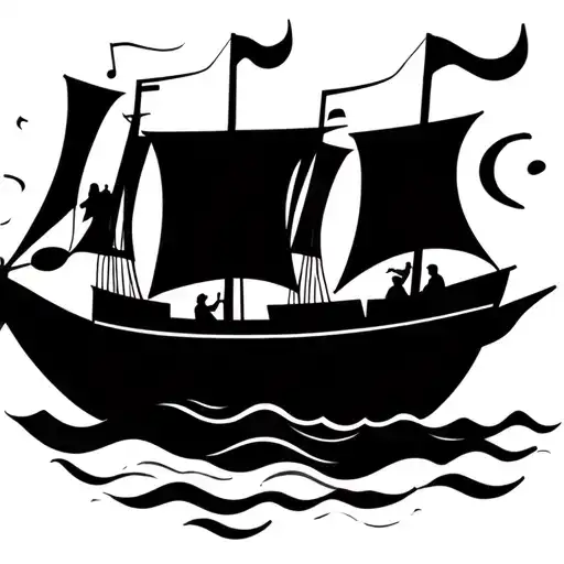 3 Boys Sailing Boat Music Notes