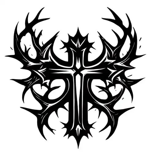 Christian Cross With Thorns