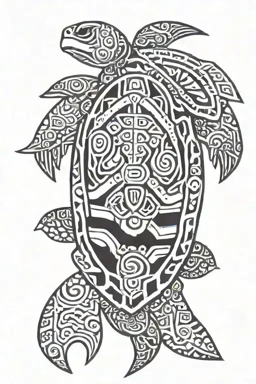 A Turtle That Is Native American Tribal Design