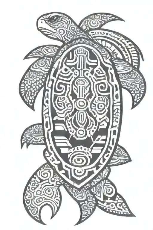 A Turtle That Is Native American Tribal Design