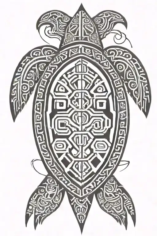 A Turtle That Is Native American Tribal Design