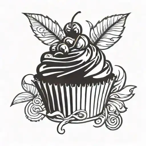 Cupcake With Cherries On Top