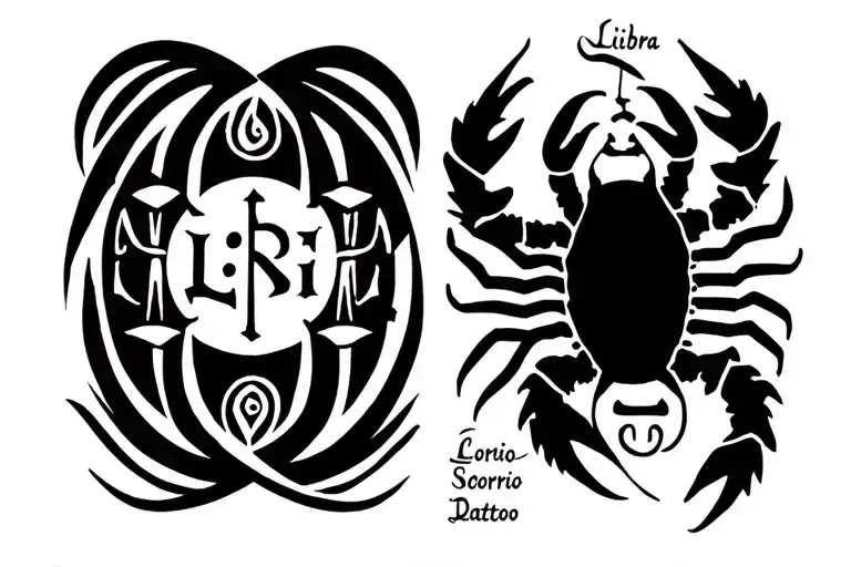 Libra And Scorpio Sign With Date And Phrase Written