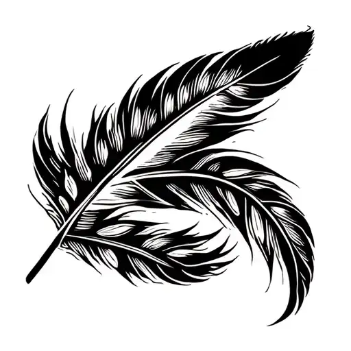 Native American Feather Turning Into Ocean Waves