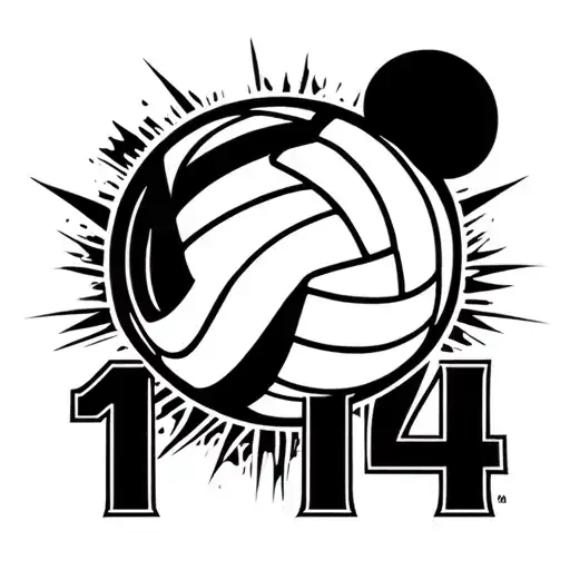 Volleyball With The Number 14 And The Name Mickey Underneath The Volleyball