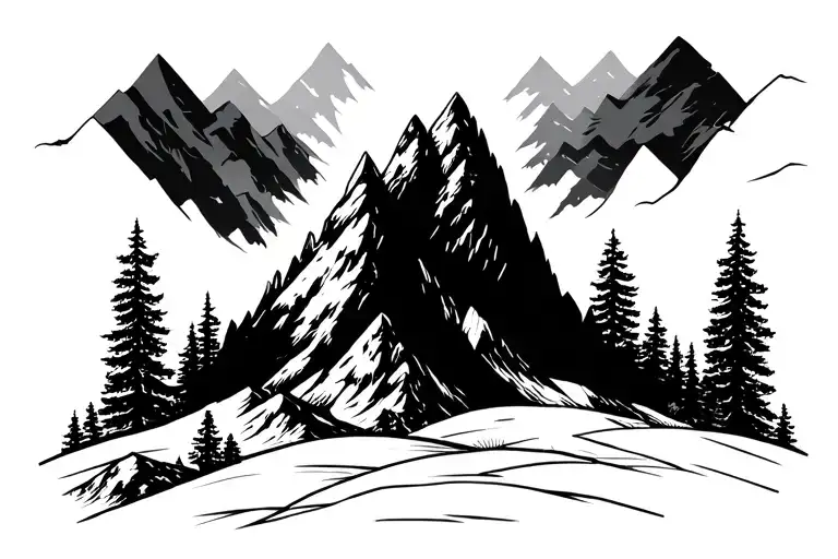 Mountain And Trees Panorama