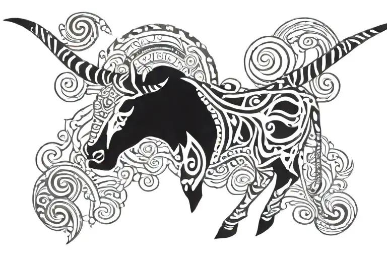 Longhorn Watercolor Background