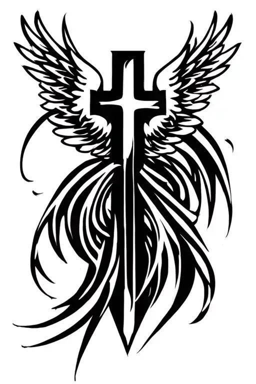 Cross With Angel Wings