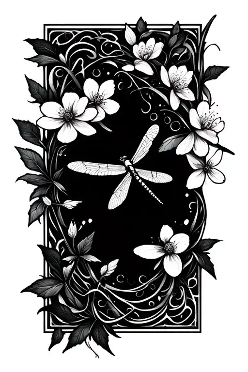 Cherry Blossoms And Dragonflies Coming