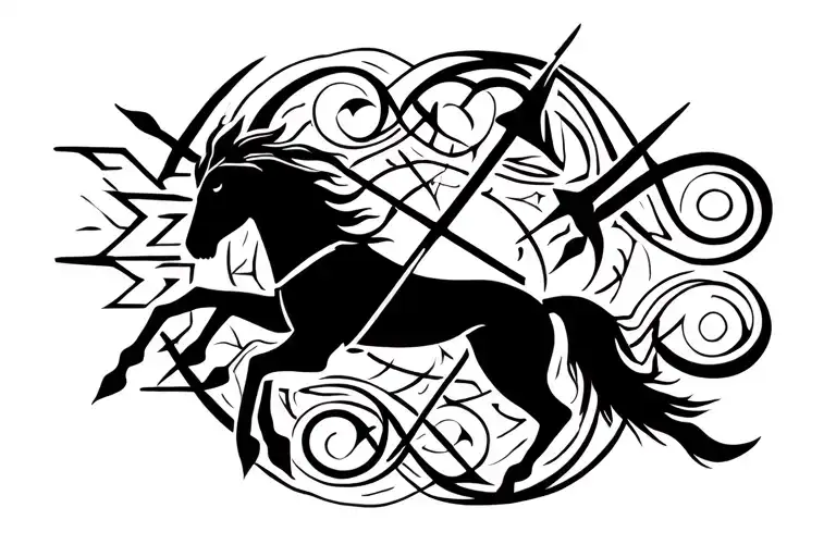 Sagittarius Symbol Intertwined