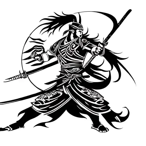 Samurai Warrior Wielding