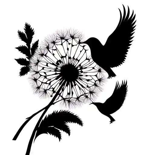 Dandelion Turning Into Birds