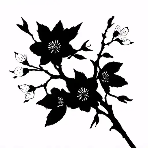 Skinny Cherry Blossom Branches Weapped