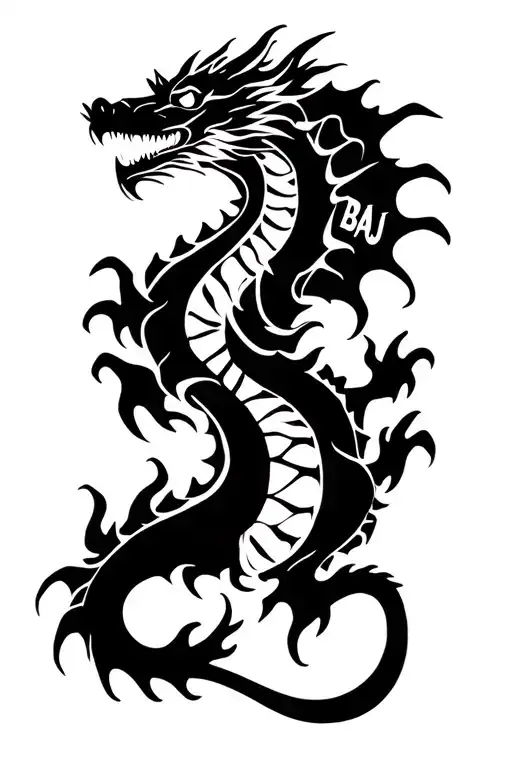 Dragon With Lp Logo And Baj Imbedded