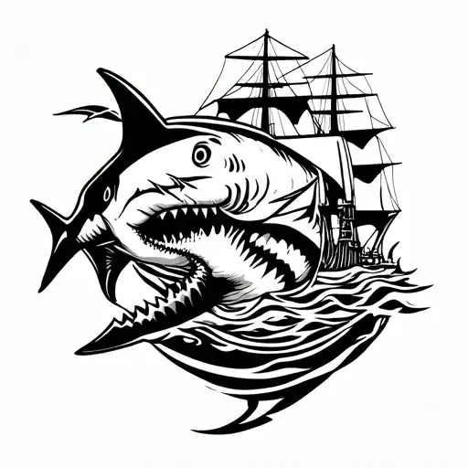 Shark And Ship