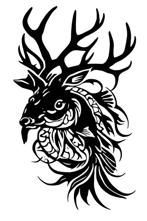 Fish And Deer Antlers