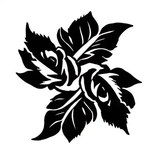 Tribal And Two Intetwined Roses