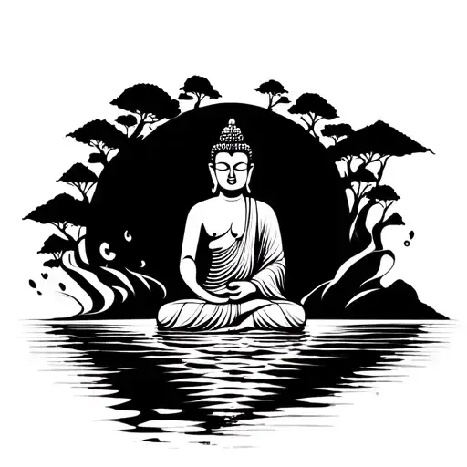 Buddah Forming A Lake