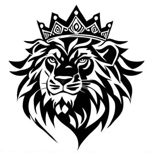 Simple Lion Wearing A Crown